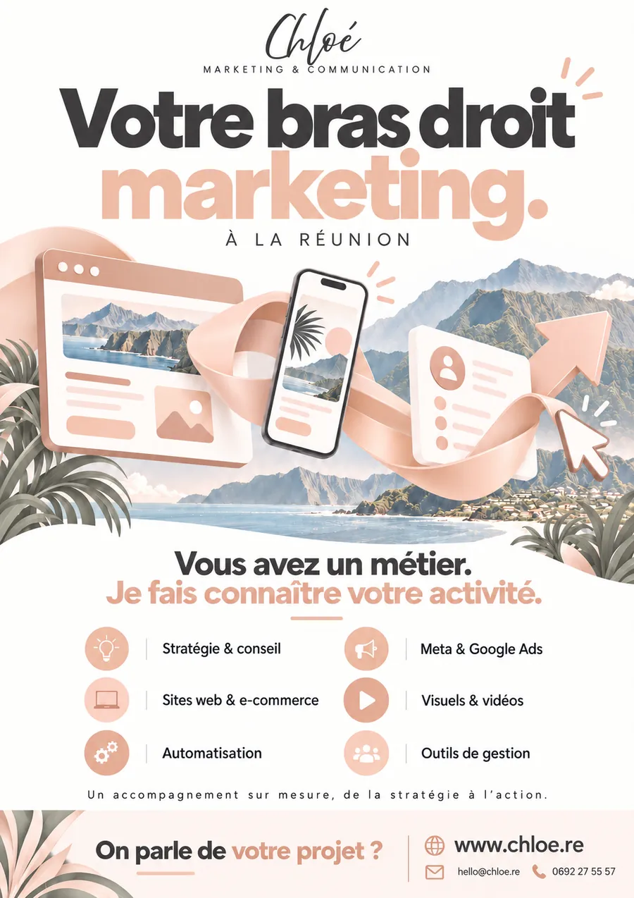 Affiche créée par Chloé : un message fort, une hiérarchie claire, de l’espace